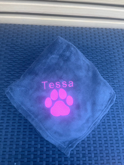 Embroidered Personalised Pet Blankets