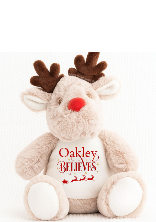 Personalised I Believe Christmas Reindeer Teddy