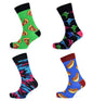 4 Pack Mens Christmas Socks Cotton Rich Fun Festive Designs Perfect Stocking Filler Holiday Gift UK 6-11 EUR 39-45 by Sock Stack