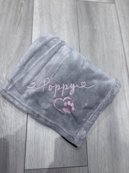 Embroidered Personalised Pet Blankets