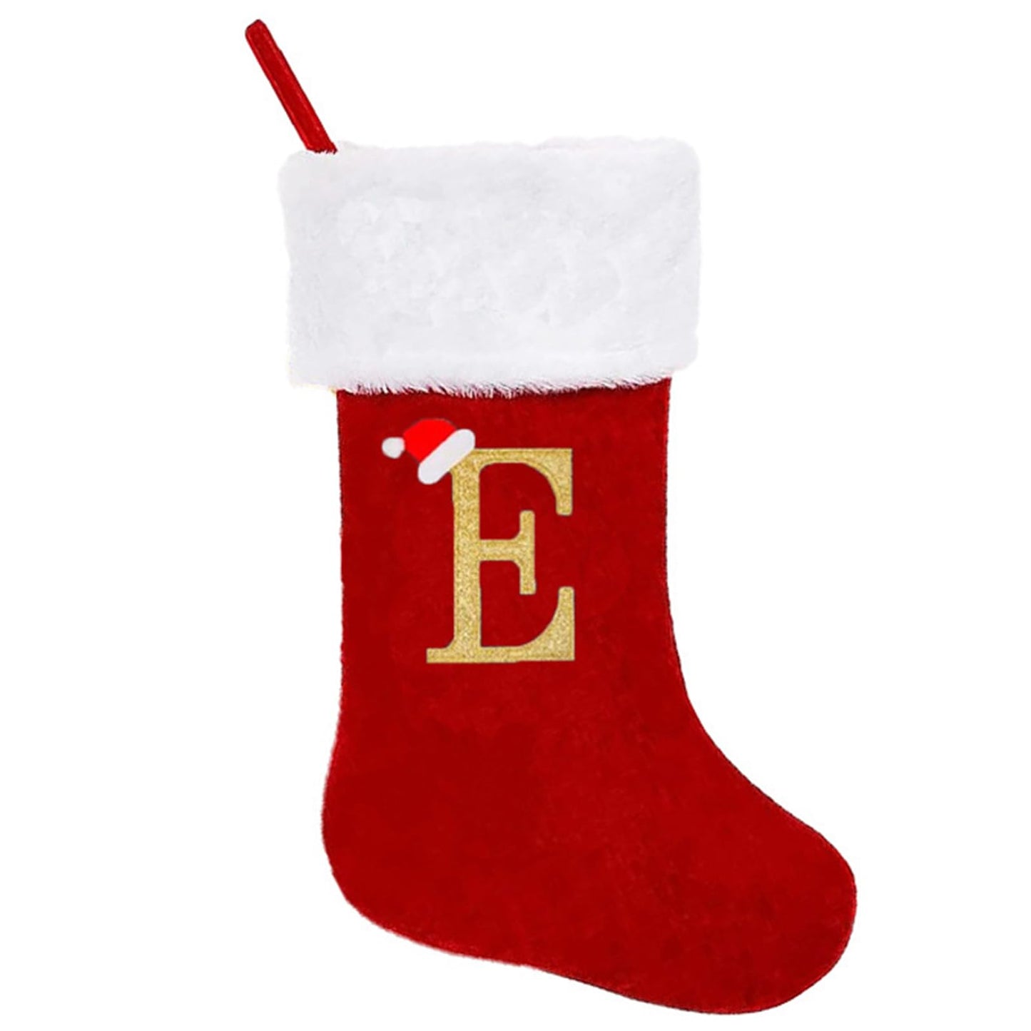 20 Inches Monogrammed Christmas Stockings,Letter A Personalized Christmas Stockings Red Stocking for Christmas Plush Cuffs Initial Christmas Stockings Holiday Xmas Gift