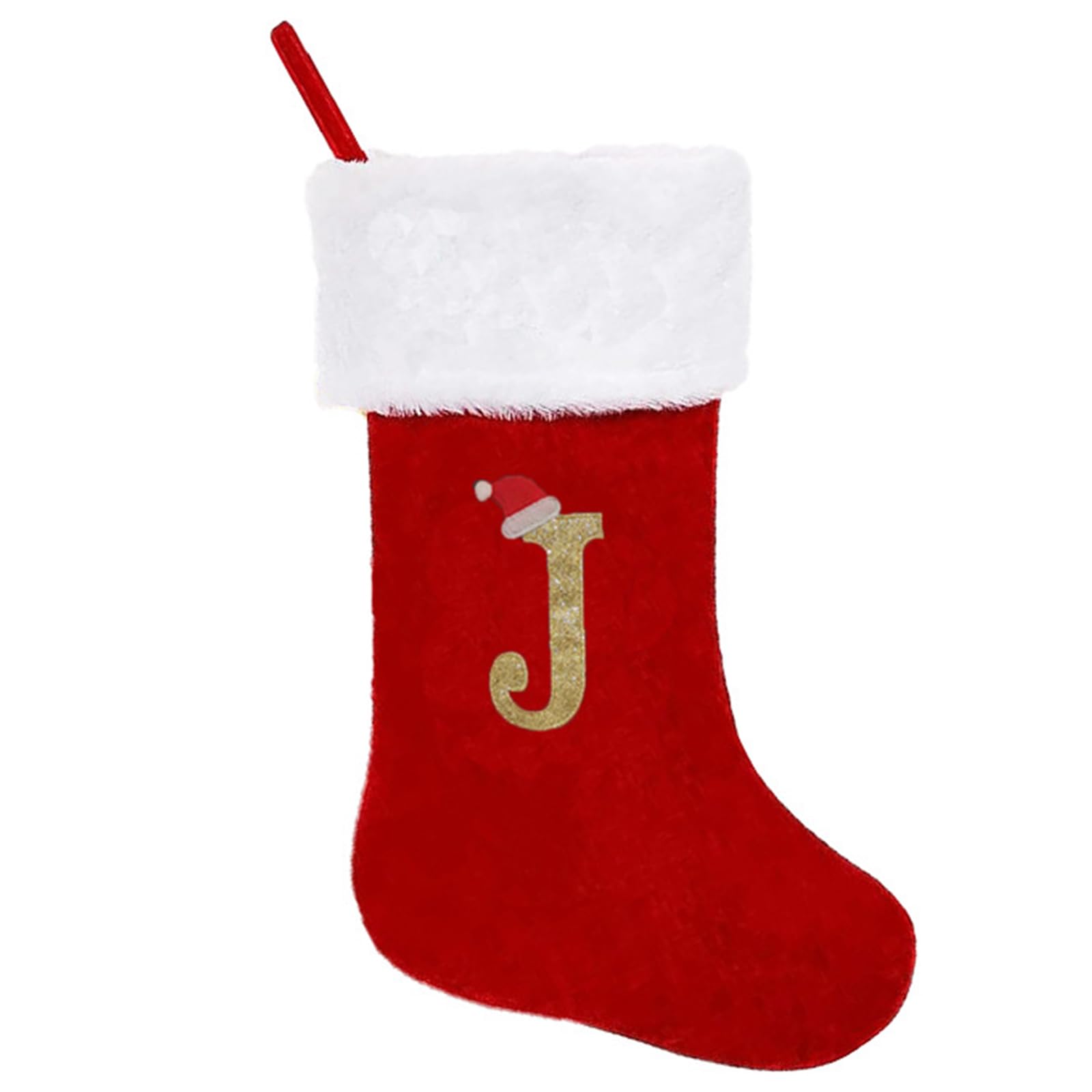 20 Inches Monogrammed Christmas Stockings,Letter A Personalized Christmas Stockings Red Stocking for Christmas Plush Cuffs Initial Christmas Stockings Holiday Xmas Gift