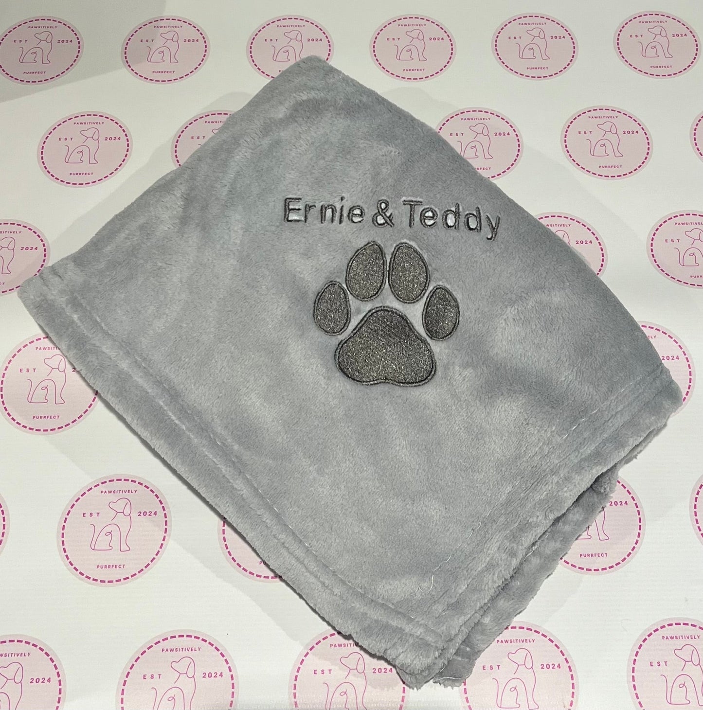 Embroidered Personalised Pet Blankets