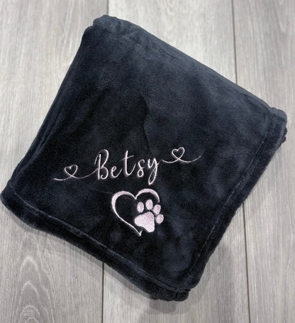 Embroidered Personalised Pet Blankets