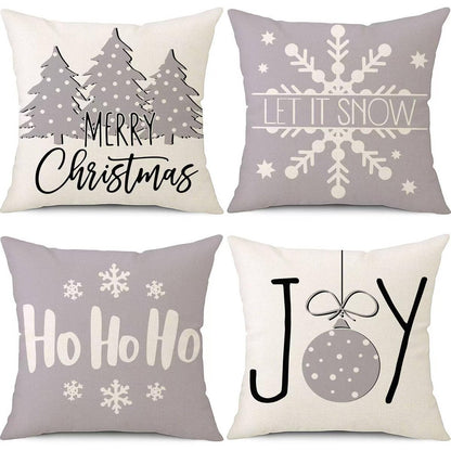 PSDWETS Christmas Pillow Covers 18x18 Set of 4 Christmas Decorations Snowman Deer Tree Winter Holiday Decor Throw Cushion Case for Home Couch