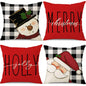 PSDWETS Christmas Pillow Covers 18x18 Set of 4 Christmas Decorations Snowman Deer Tree Winter Holiday Decor Throw Cushion Case for Home Couch
