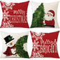 PSDWETS Christmas Pillow Covers 18x18 Set of 4 Christmas Decorations Snowman Deer Tree Winter Holiday Decor Throw Cushion Case for Home Couch