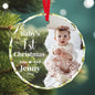 Personalized Christmas Ornaments 2025 with Photo & Text - Customized Crystal Glass Christmas Tree Decor Gifts for Family, Couples, Pets, Baby’s First Xmas – 6 Heart/Round Designs