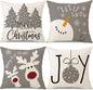 PSDWETS Christmas Pillow Covers 18x18 Set of 4 Christmas Decorations Snowman Deer Tree Winter Holiday Decor Throw Cushion Case for Home Couch