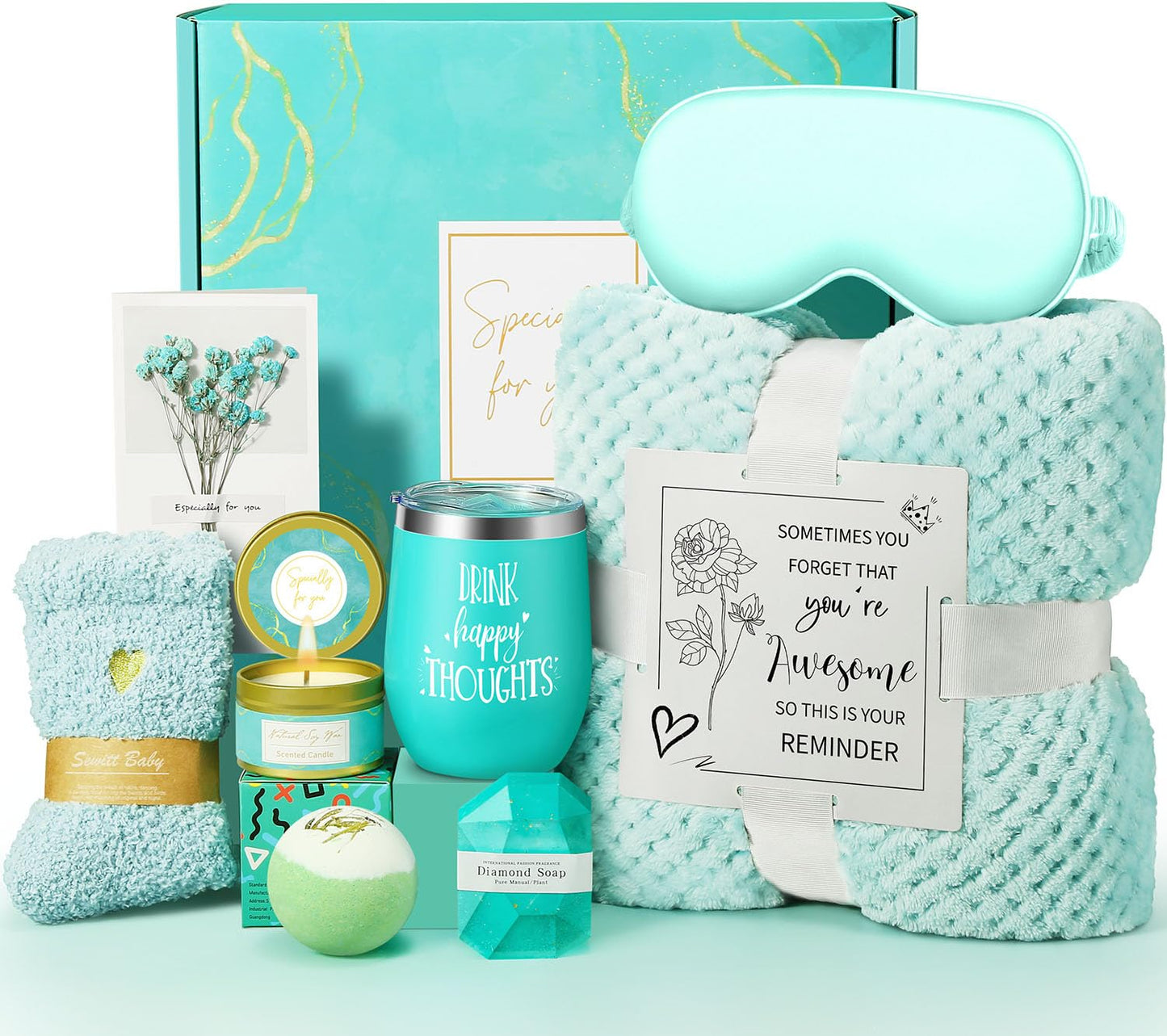 Happy Birthday Gifts for Women Mom Her Friend Sister Wife Grandma, Self Care Gifts Get Well Gifts Unique Relaxing Spa Gift Basket Set, Christmas Gifts for Women Mom Wife Grandma Friends Sister