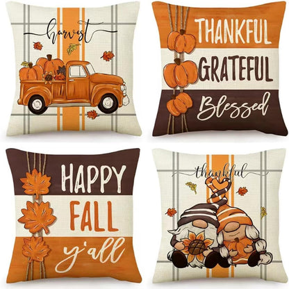 PSDWETS Christmas Pillow Covers 18x18 Set of 4 Christmas Decorations Snowman Deer Tree Winter Holiday Decor Throw Cushion Case for Home Couch