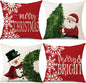 PSDWETS Christmas Pillow Covers 18x18 Set of 4 Christmas Decorations Snowman Deer Tree Winter Holiday Decor Throw Cushion Case for Home Couch
