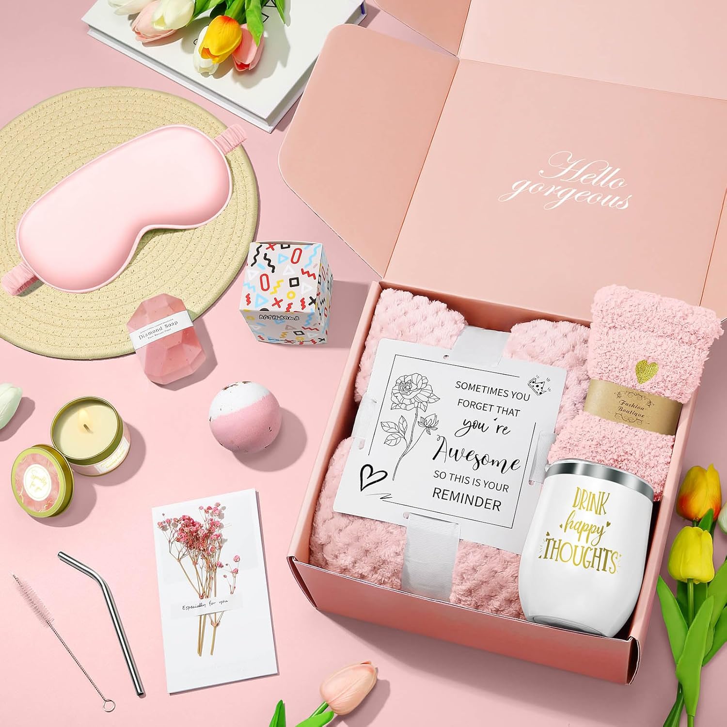 Happy Birthday Gifts for Women Mom Her Friend Sister Wife Grandma, Self Care Gifts Get Well Gifts Unique Relaxing Spa Gift Basket Set, Christmas Gifts for Women Mom Wife Grandma Friends Sister