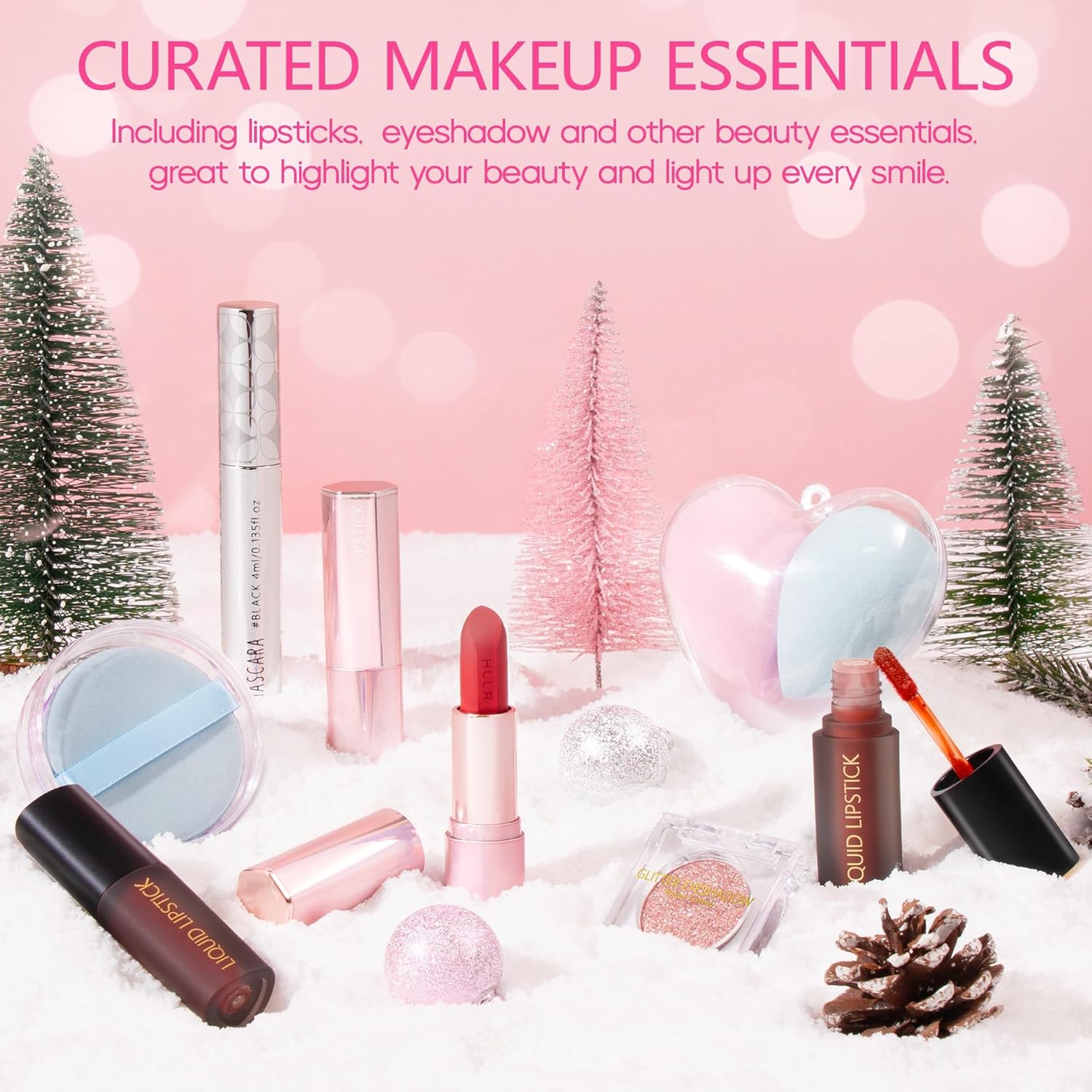 Makeup Beauty Advent Calendar 2025, 24 Days Christmas Countdown Calendar for Adults Women & Teen Girls - Cosmetic Advent Full Face Make Up Calendar Kit Xmas Gift Set for Wife Mom Friend Girlfriends