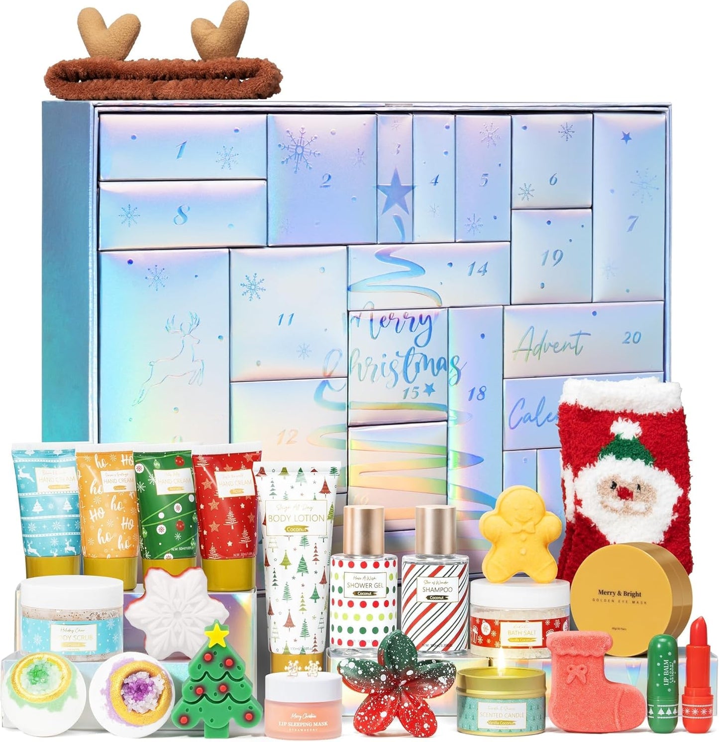 Advent Calendar 2025 for Adults Women, 24 Days Advent Beauty Calendar for Teen Girls Christmas Countdown Calendars Bath Body Spa Self Care Gift Basket for Mom Wife Girlfriend Sister Grandma Friend Her