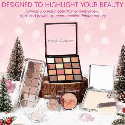 Makeup Beauty Advent Calendar 2025, 24 Days Christmas Countdown Calendar for Adults Women & Teen Girls - Cosmetic Advent Full Face Make Up Calendar Kit Xmas Gift Set for Wife Mom Friend Girlfriends