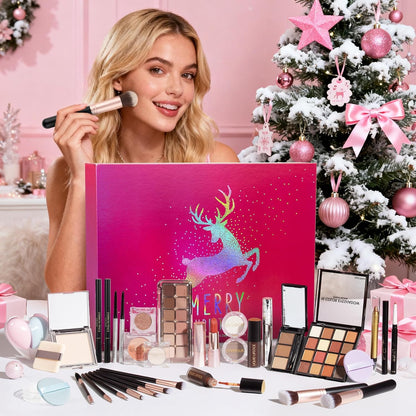 Makeup Beauty Advent Calendar 2025, 24 Days Christmas Countdown Calendar for Adults Women & Teen Girls - Cosmetic Advent Full Face Make Up Calendar Kit Xmas Gift Set for Wife Mom Friend Girlfriends