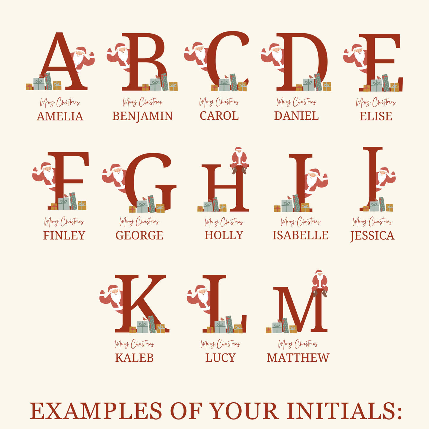 Personalised Christmas Stocking - Santa Brings Gifts Design