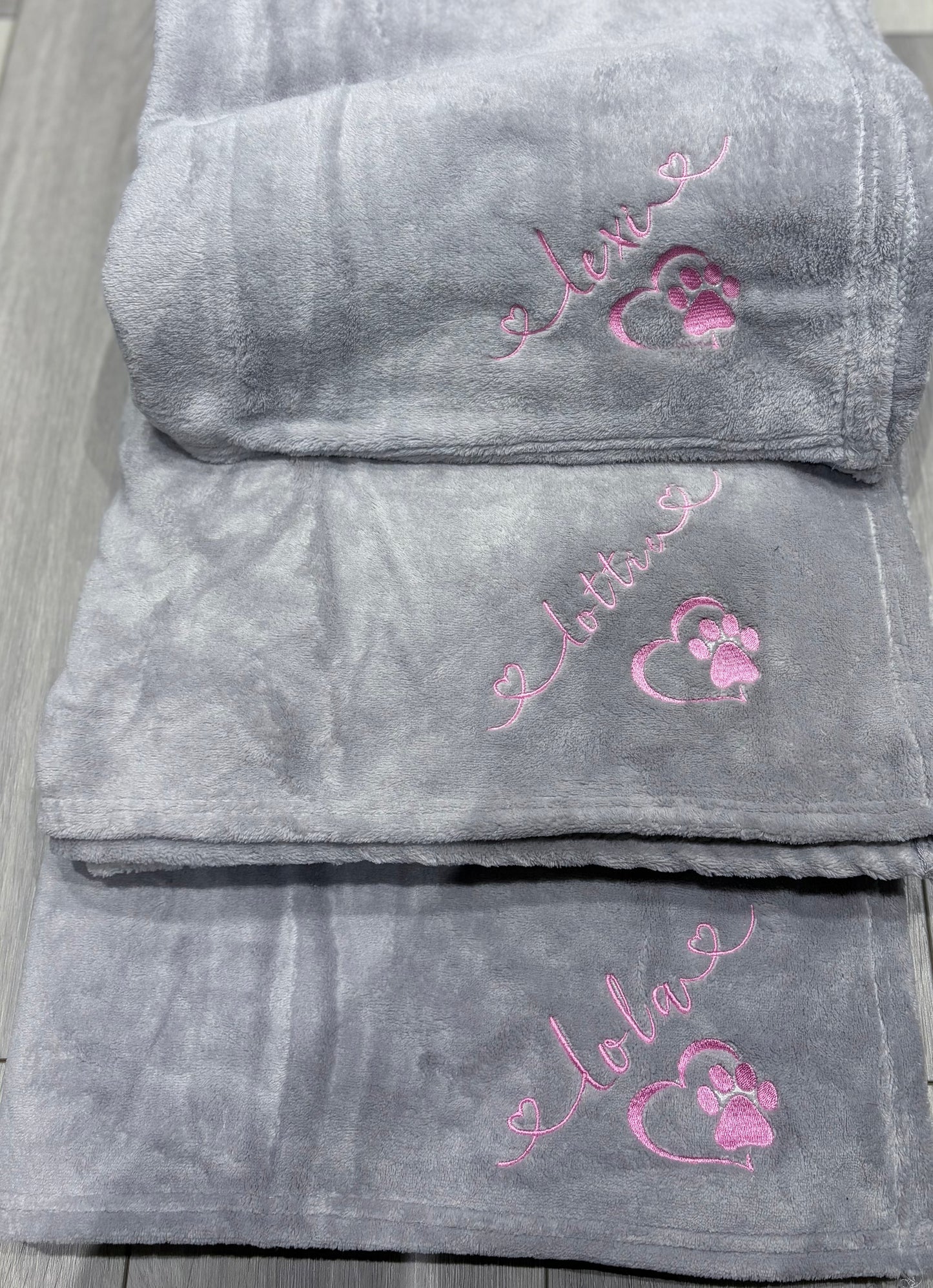 Embroidered Personalised Pet Blankets
