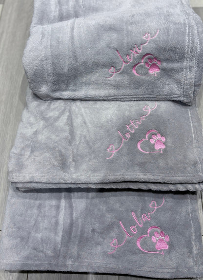 Embroidered Personalised Pet Blankets