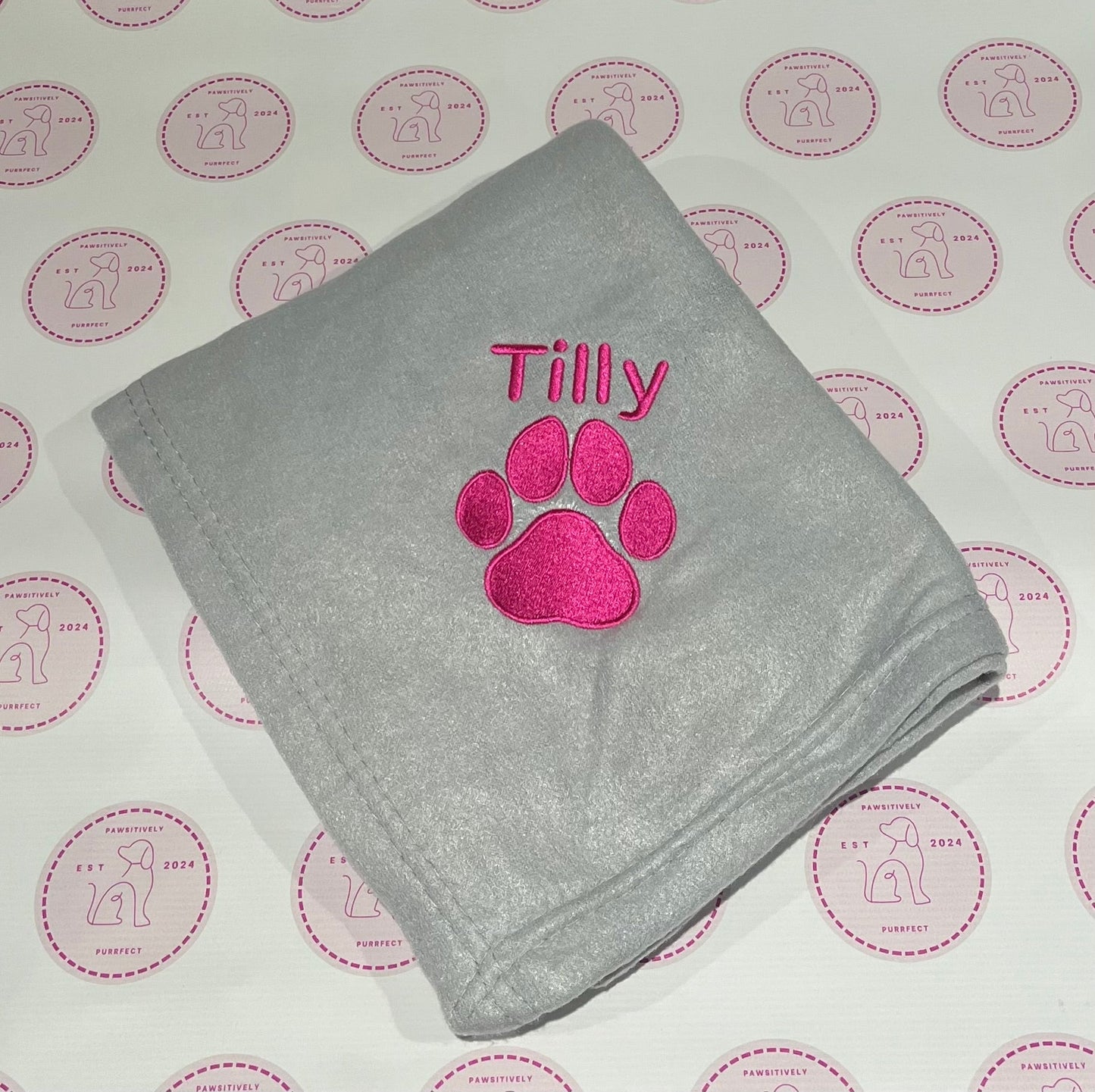 Embroidered Personalised Pet Blankets