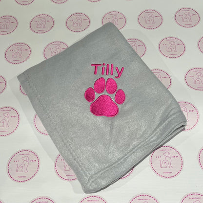 Embroidered Personalised Pet Blankets