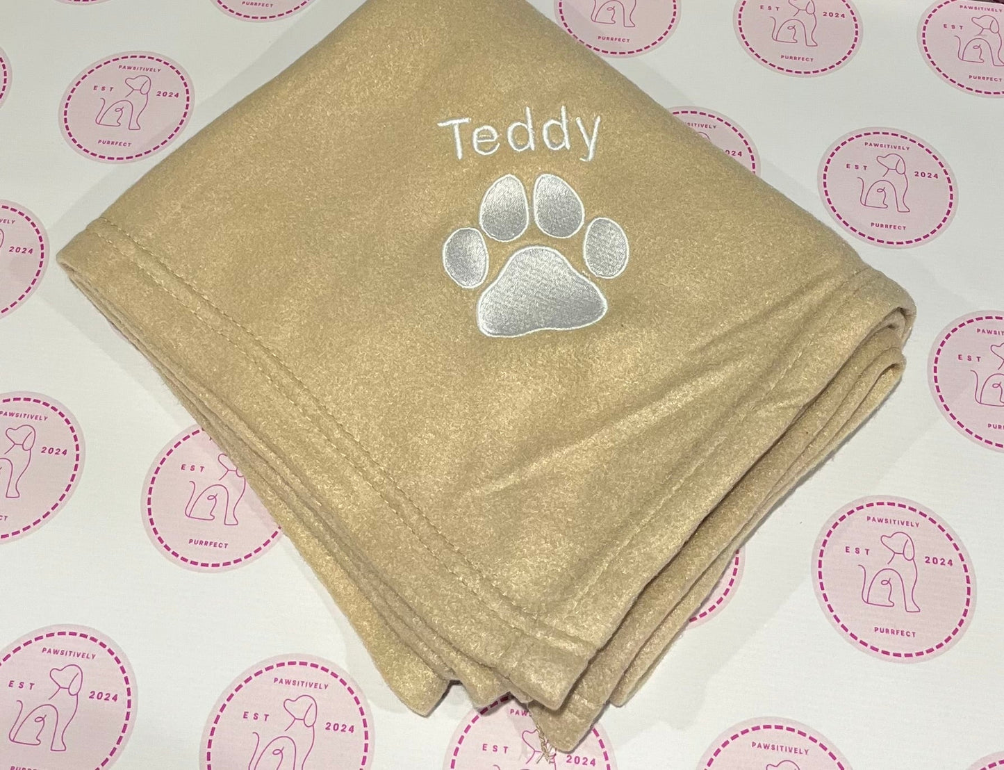 Embroidered Personalised Pet Blankets