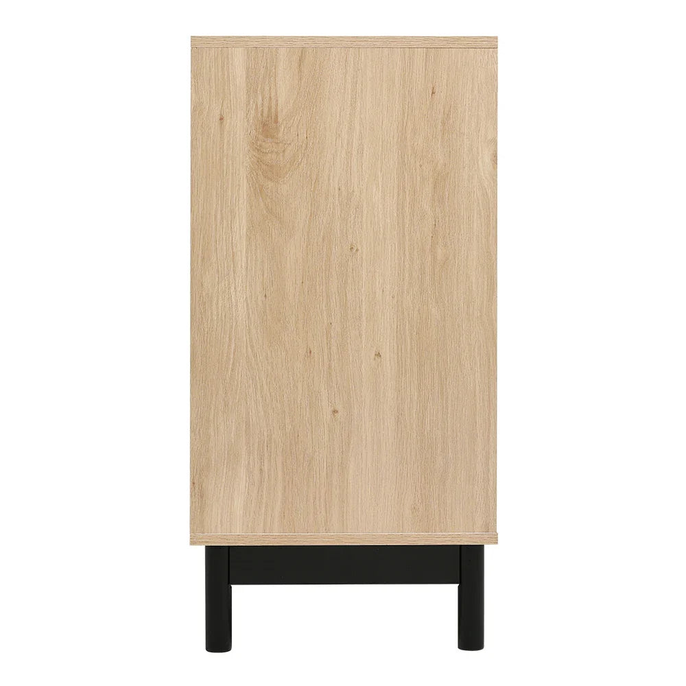 Rattan double door wooden sideboard