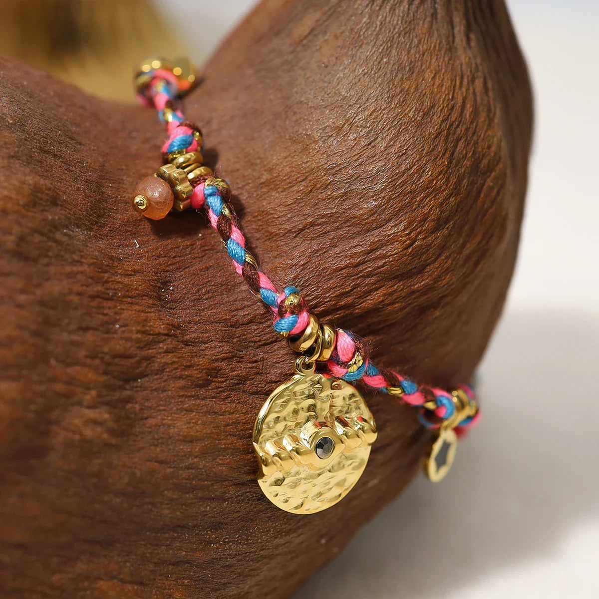 WILD & FREE Vintage Stainless Steel Charms Necklaces for Women Boho Pink Blue Rope Chains Bracelets Trendy Jewelry Sets