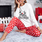 2Pcs/set women's pyjamas set long-sleeved trousers student homewear two-piece Christmas printing letter clothes girls women's cl