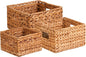 Eco-Friendly Woven Water Hyacinth Nesting Storage Baskets – Set of 3 | Natural Finish | Multi-Size | Home & Kitchen Organization