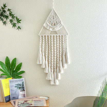 Handwoven Triangle Dream Catcher Pendant, Home Decor