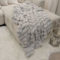 Isla Grey Chunky Ribbed Faux Fur Throw