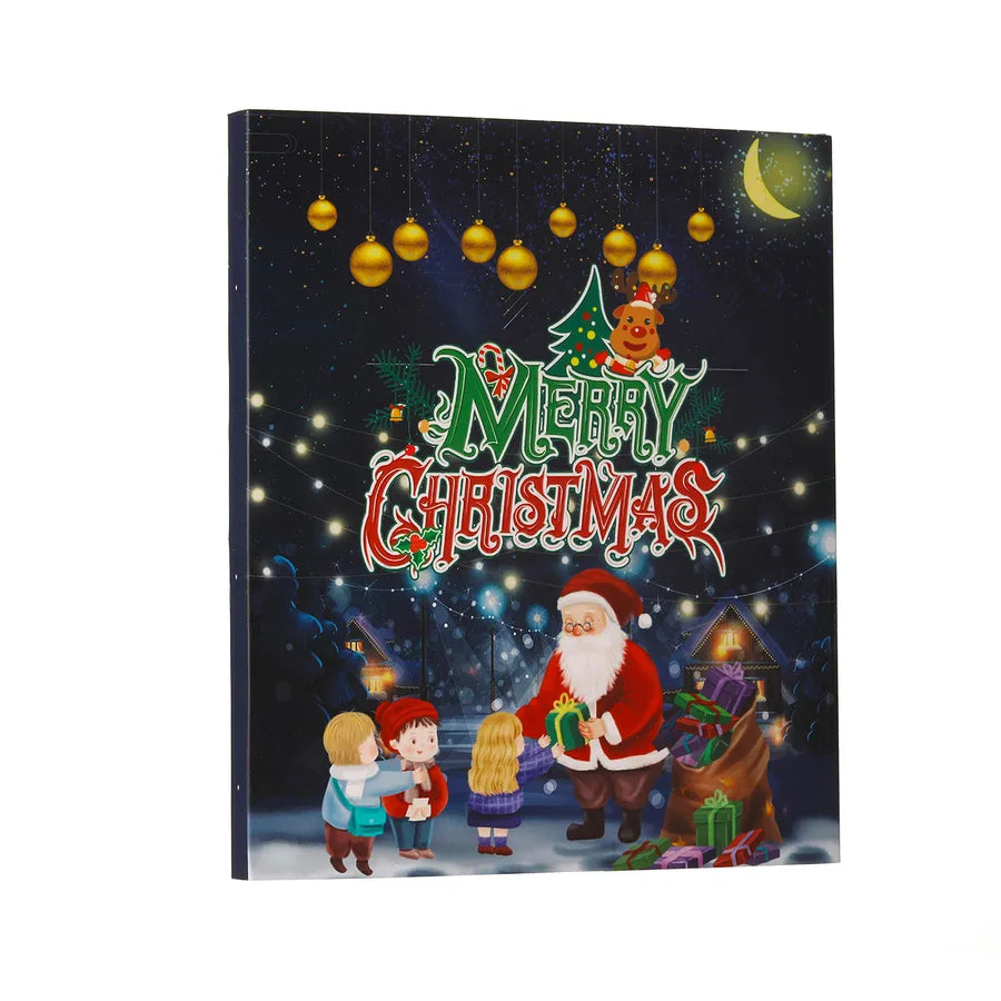 Christmas Themed 24-Door Countdown Calendar DIY Bracelet Set Children's Gift Blind Box Cartoon Style Alloy Jewelry Kit