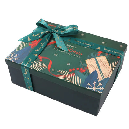 Christmas Themed Gift Box Colorful Santa Claus Design Red Lid And Base Box Christmas Packaging For Scarves And Gloves