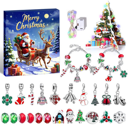 Christmas Arrival Day Calendar Gift Set DIY Blind Box Bracelet 3D Light Show Gift Box Children's Birthday Party Favour