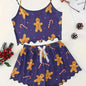 Summer Milk Sexy Women's Christmas Style Sleepwear Strap Vest Shorts Snowflake Deer Home Clothes Two-Piece Set Casual Home Wear