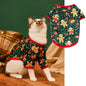 Christmas Theme Thin Print T-Shirt For Cats And Dogs Pet Clothes Polyester Material European Style Snowflake Deer Design